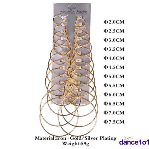 Set 12 đôi bông tai tròn thời trang cho nữ