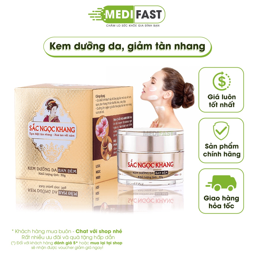 Kem dưỡng da Sắc Ngọc Khang ban đêm, giảm tàn nhang, sạm da, ngăn ngừa lão hóa da.