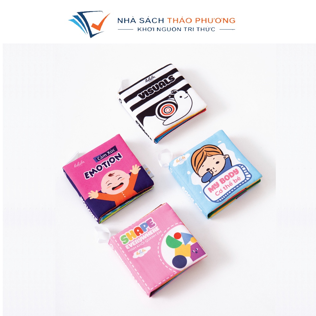 Sách vải Touch touch see see (mini cloth book) nhiều chủ đề thú vị, phát triển trí não cho bé - Bộ 4 cuốn