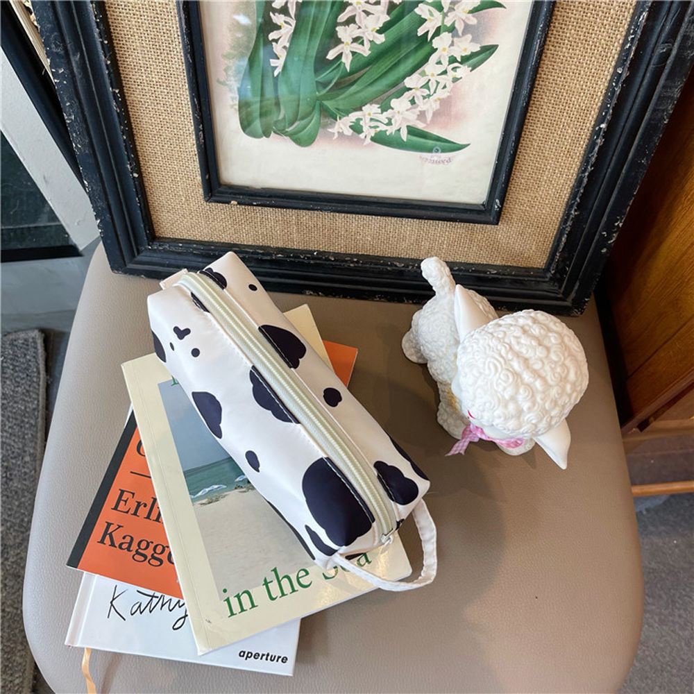 Túi Đựng Bút In Họa Tiết Bò Sữa Sức Chứa Lớn Tiện Dụng Cho Học Sinh / Nhân Viên Văn Phòng