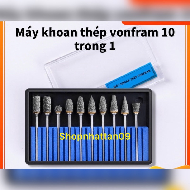 10 Cái Đầu Mài Thép Vonfram Bộ Mũi Khoan Cacbua, Dụng Cụ Khắc Gỗ Dụng Cụ Quay Bộ Mũi Khoan Mini