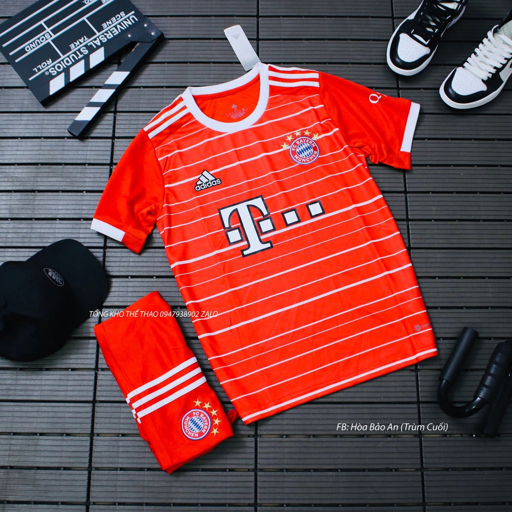 Bộ Quần Áo Bóng Đá CLB Bayern Munich Sân Nhà mẫu Chính Thức 2023 - Áo Bayern 2023 Vải Gai Thái Chuẩn Áo Thi Đấu
