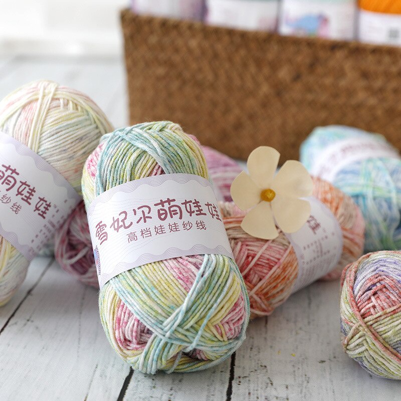 Sữa Cotton Phân Đoạn Nhuộm Sợi Nhiều Màu Sắc Tay Đan Móc Rainbow Xịt Chấm Len Sợi Dệt Kim Bé Áo Len Khăn Quàng Bánh Đường Chỉ May len milk cotton len milk cotton 125g len milk cotton 50g milk cotton 125g milk cotton