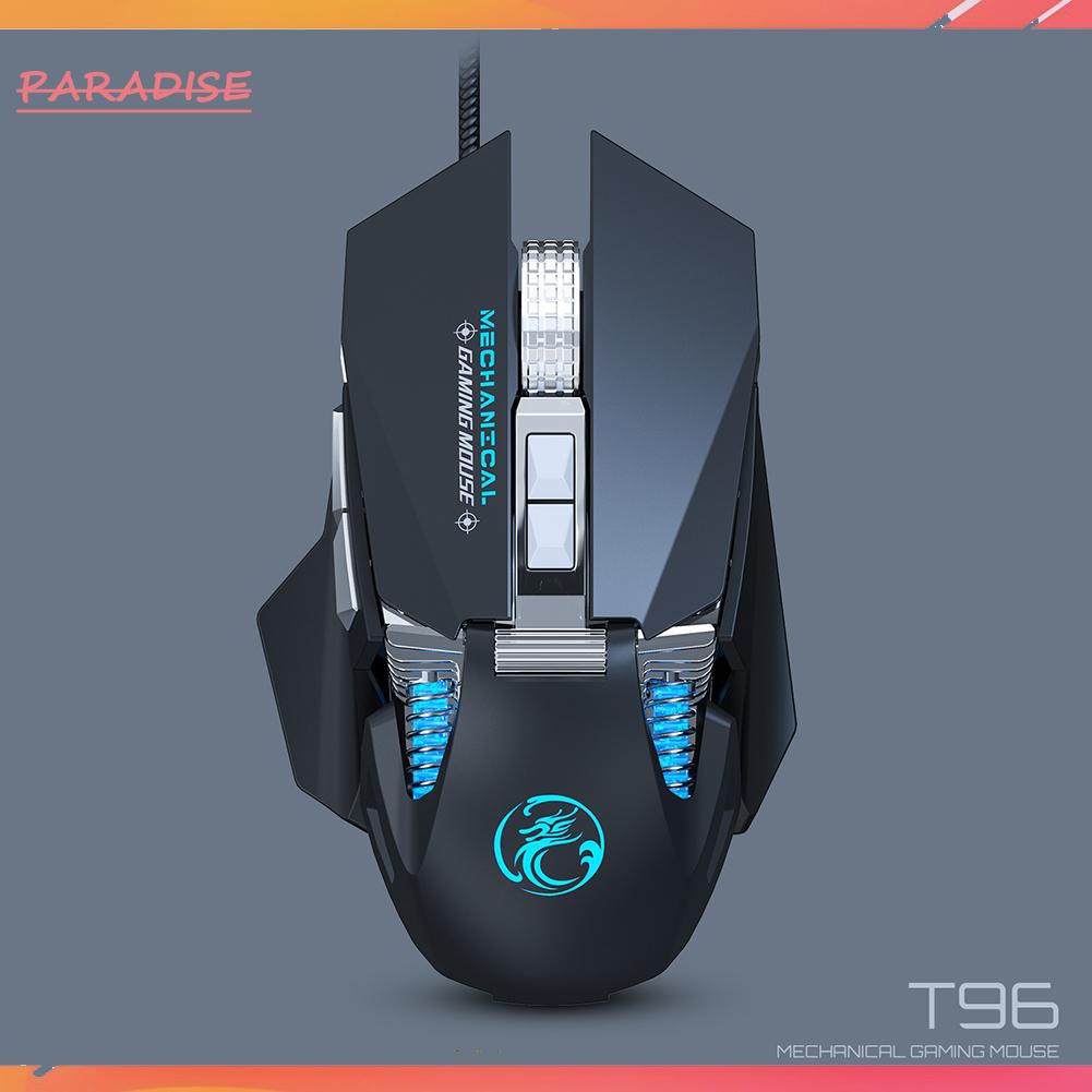 Paradise1 iMICE T96 USB Wired 7200DPI Adjustable Macro Definition RGB Gaming Mouse 