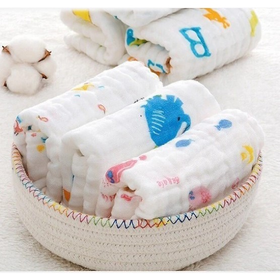 Khăn xô 6 lớp cho bé Kiluta kích thước 30x30 cm - Khăn sữa siêu thấm hút, siêu mềm, an toàn cho bé