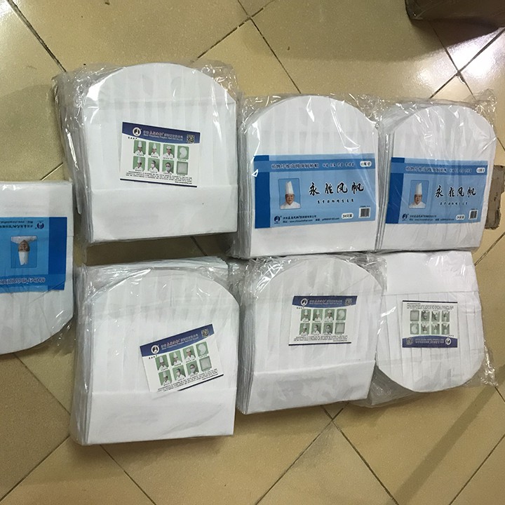 Nón Giấy Đầu Bếp Trưởng Cao 30cm - Combo 20 cái