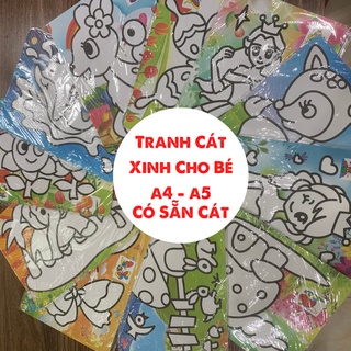 Tranh Cát Cho Bé A4-a5 Có Sẵn Cát Thỏa Sức Sáng Tạo Nhiều Mẫu Cực Xinh