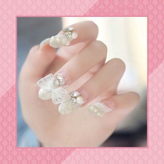 Bộ Nail móng tay giả đính đá phong cách GB thuhien