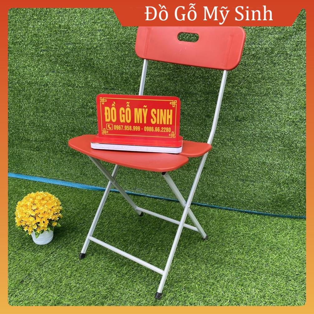 Ghế gập gấp gọn khung sắt sơn tĩnh điện ghế văn phòng 3 mảnh mầu đỏ, Đồ nội thất gia đinh trường học