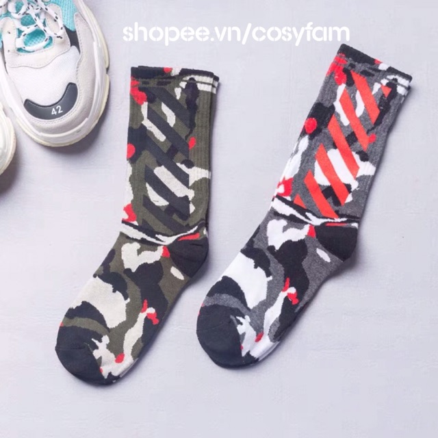 VỚ (TẤT) CỔ CAO OFFWHITE RẰN RI QUÂN ĐỘI CÁ TÍNH - UNISEX ‍✈️