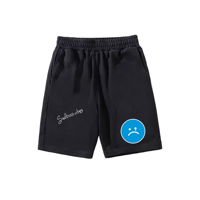 QUẦN SHORT SAD BOY Nam Nữ, Quần đùi thun đen form rộng unisex, lửng cộc ngắn mặc nhà chất vải Poly 2 DA