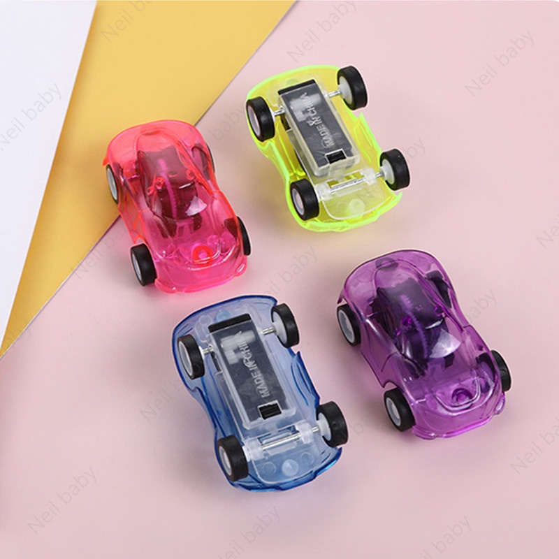 Đồ chơi ô tô nhựa màu kẹo trong suốt động cơ kéo lùi