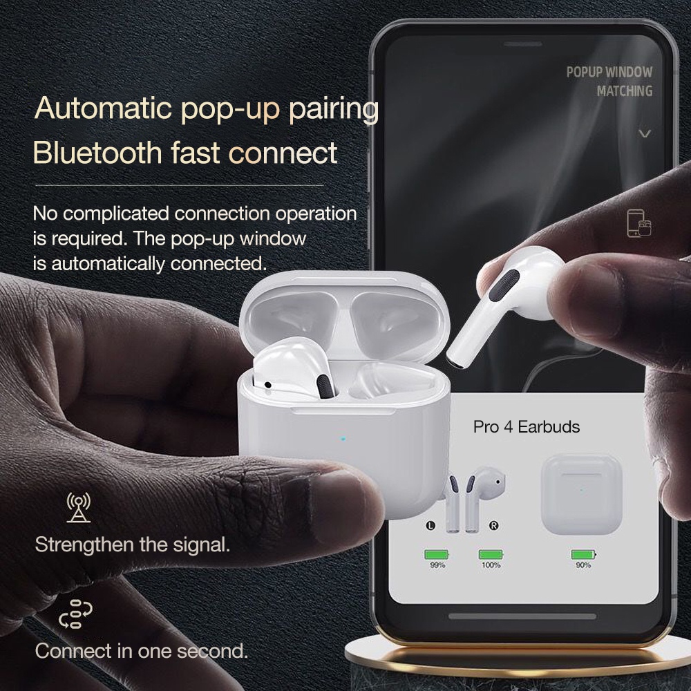 Bộ Tai Nghe Không Dây Bluetooth Mini Pro 4 TWS Có Mic