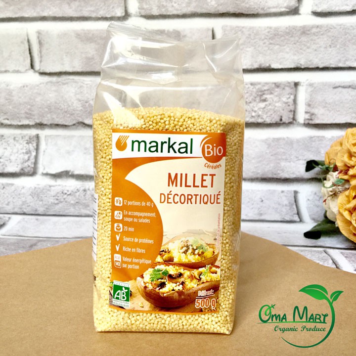 Hạt kê hữu cơ đã bóc vỏ Markal 500g