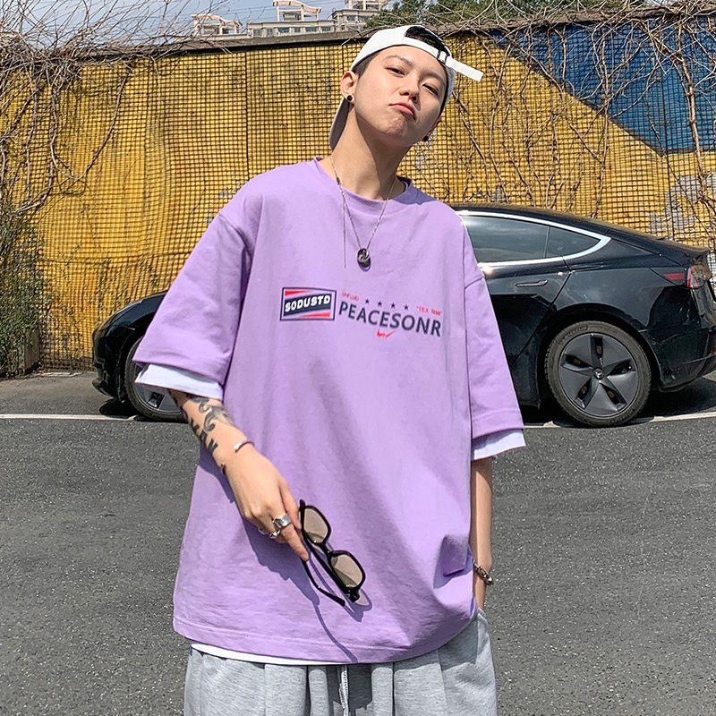 Áo Thun Tay Ngắn Dáng Rộng Thời Trang Mùa Hè Phong Cách Hàn Quốc Cho Nam