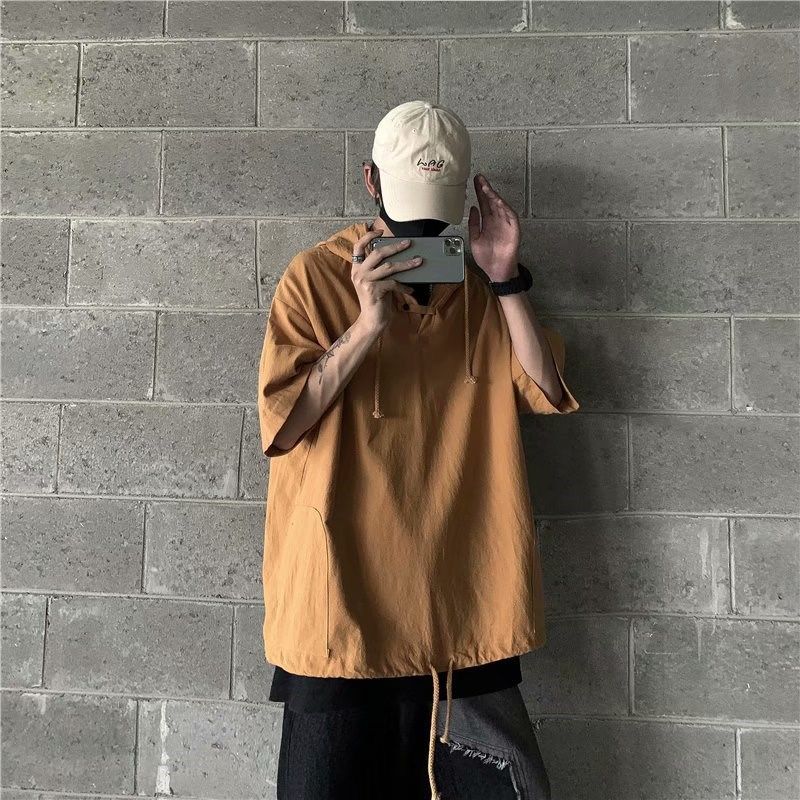 Áo Hoodie Tay Ngắn Thời Trang Phong Cách Năng Động Cho Nam