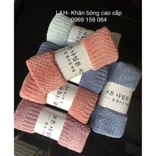 Khăn lau đầu, gội đầu, lông cừu, hạt gạo, KT 35x75cm sale
