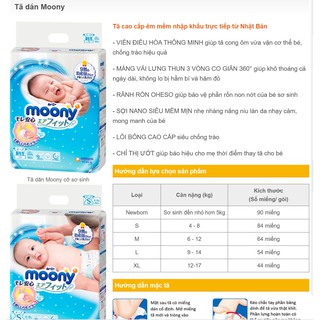 BỈM DÁN MOONY CỘNG MIẾNG CÁC SIZE Nb90+6/S84+6/M64+6/L54+6