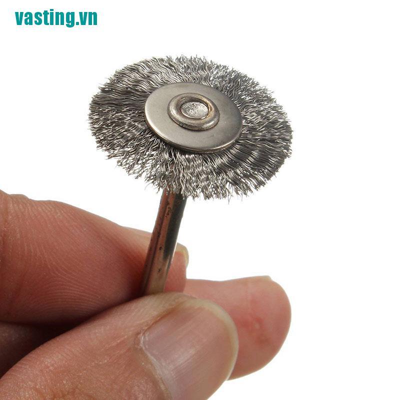 V☆Bộ 10 Chổi Sợi Thép Không Gỉ 3mm Cho Máy Mài Dremel