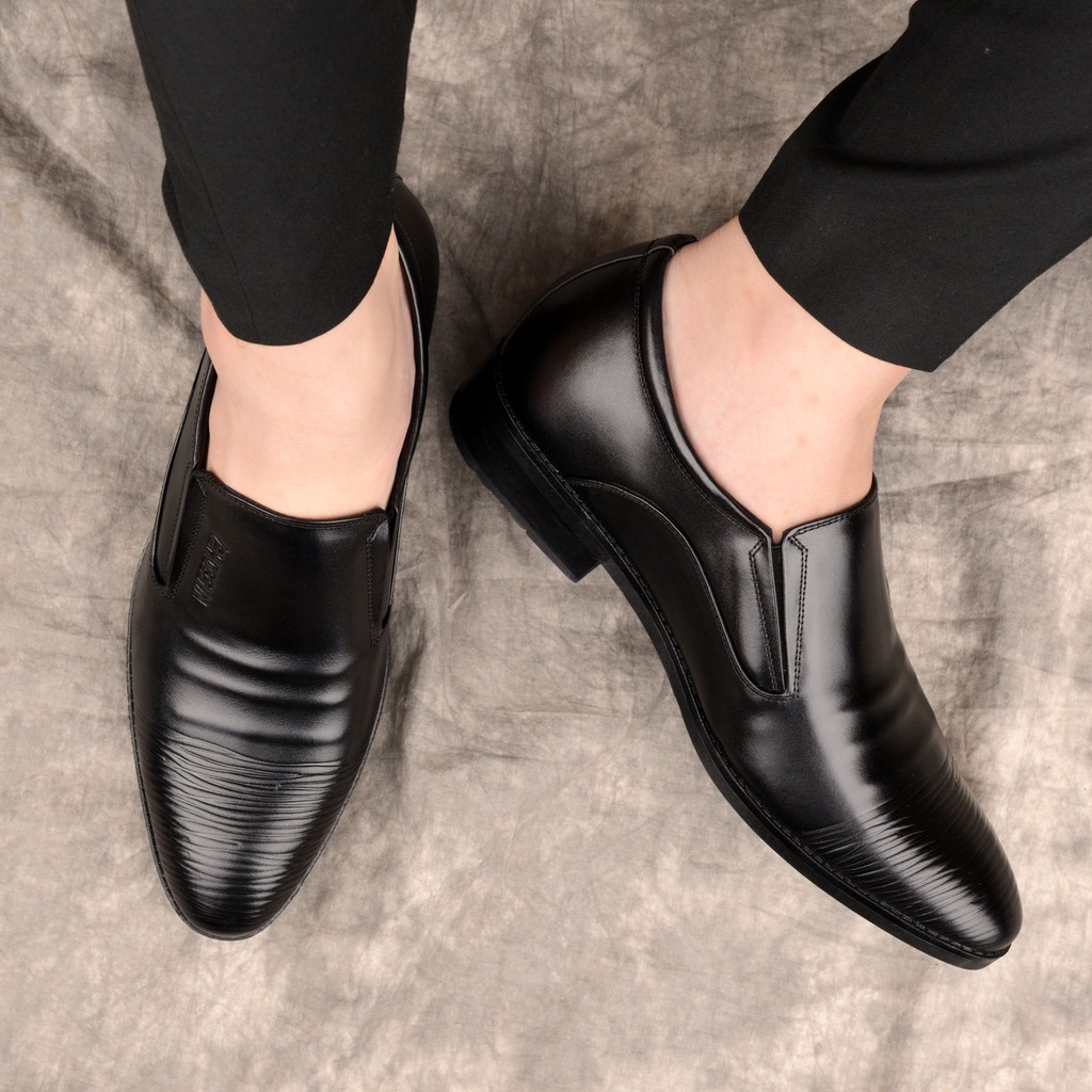 Giày công sở nam Tăng 7Cm Chiều Cao da bò thật ISHOESVN IS294