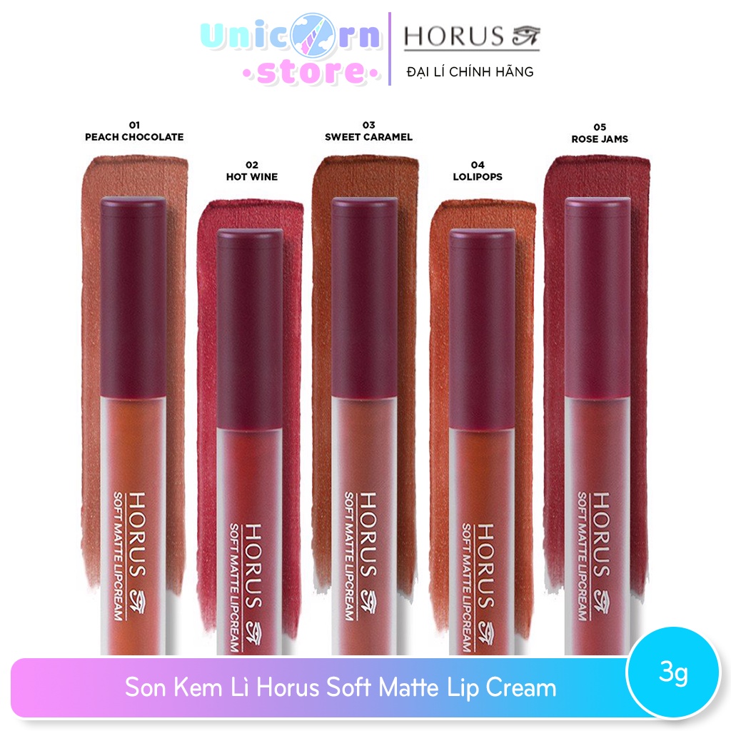 Son Kem Lì Horus Soft Matte Lip Cream 3g