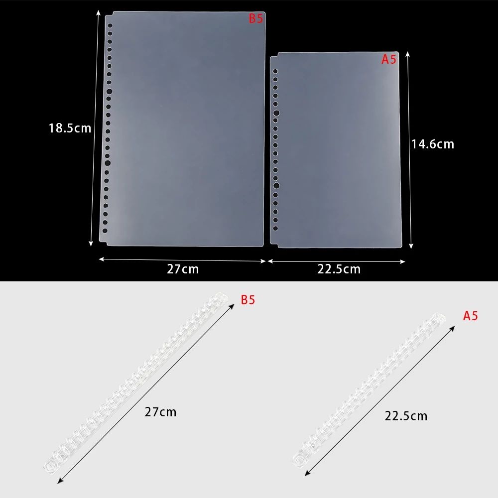 Vỏ Bọc Sổ Tay A5 B5 20 / 26 Lỗ Bằng Pp Có Khóa Kéo Tiện Dụng Cho Văn Phòng