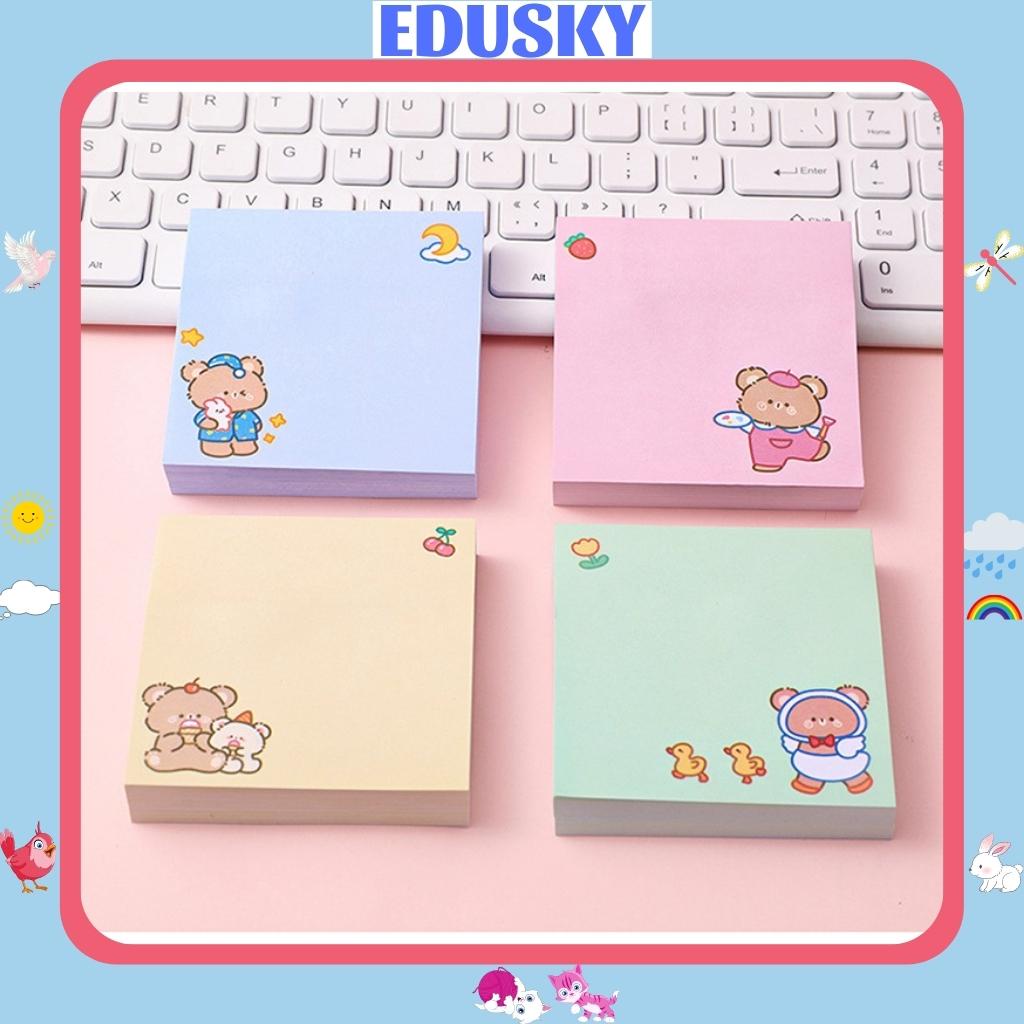 Giấy Ghi Chú Cute EDUSKY Tập 80 Tờ Họa Tiết Hoạt Hình Gấu Thỏ Vịt Dễ Thương Kích Thước 8x8cm