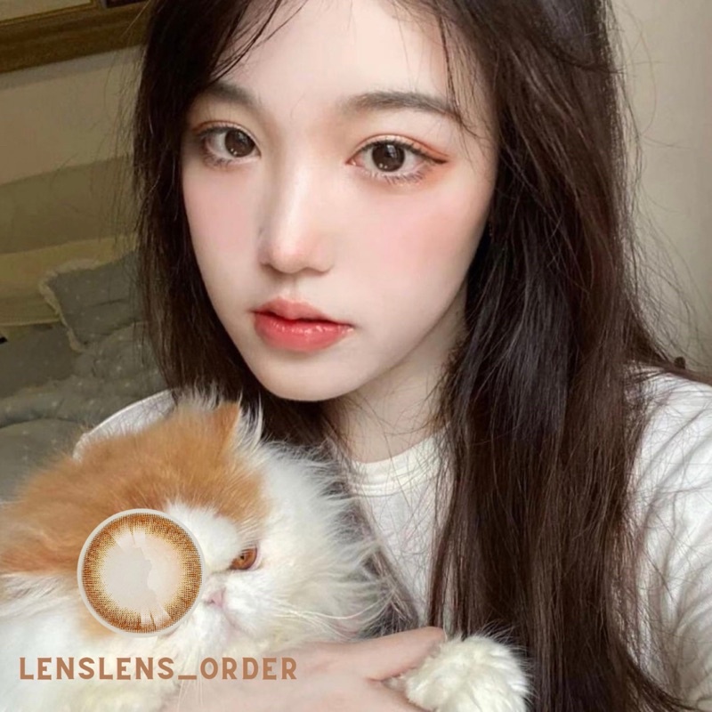 Lens Mắt Kính Áp Tròng Màu Nâu Trong Veo Siêu Tự Nhiên Đủ Độ Cận