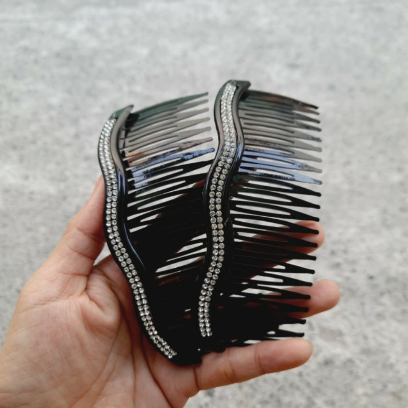Lược cài xoàn đá 2 hàng lượn sóng (12.5cm)