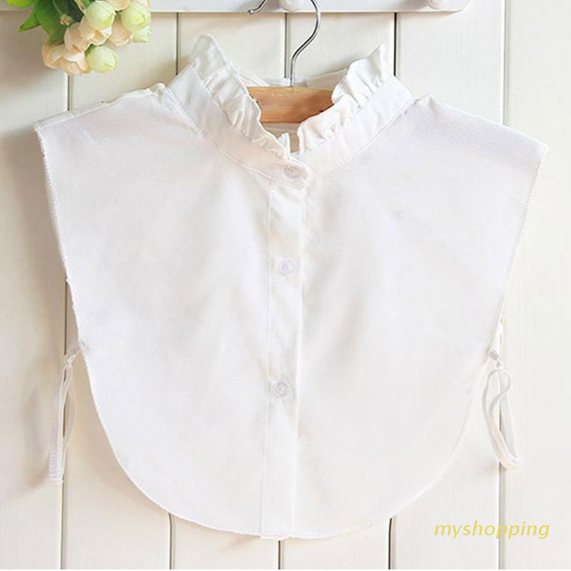Cổ áo giả bằng vải voan viền cong màu trắng phong cách Hàn Quốc cho nữ | BigBuy360 - bigbuy360.vn