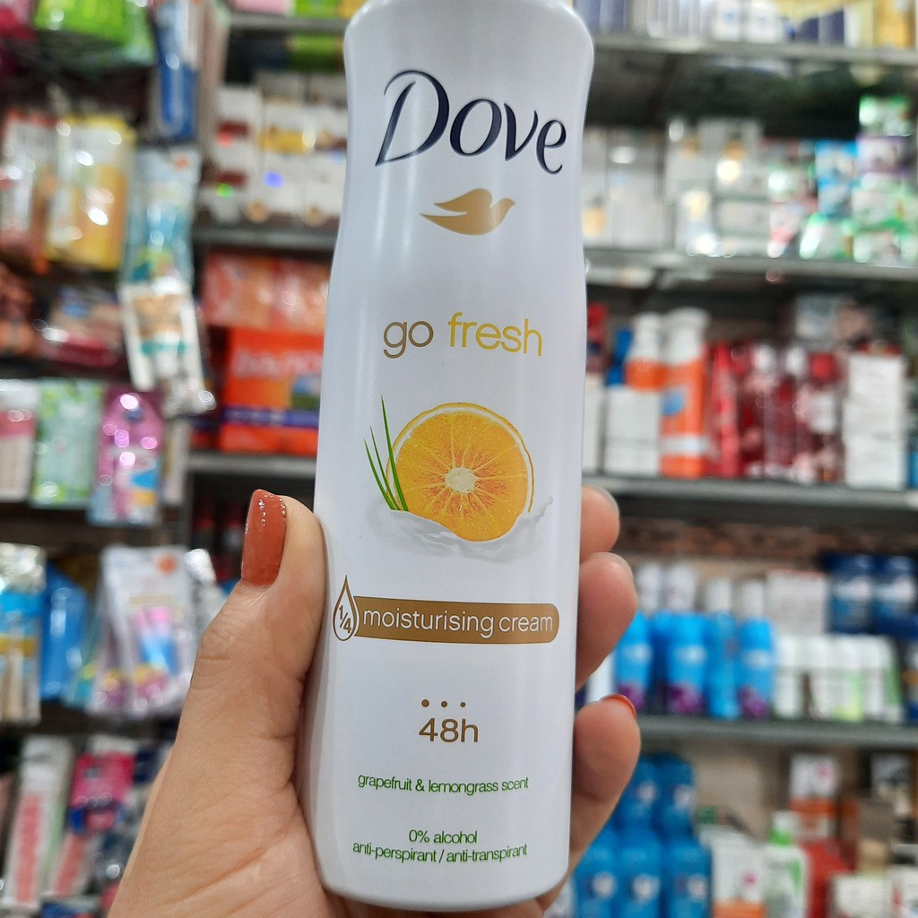 Xịt khử mùi Dove Go Fresh Grapefruit and Lemongrass Scent 48h 150ml (hương Chanh &amp; Sả)