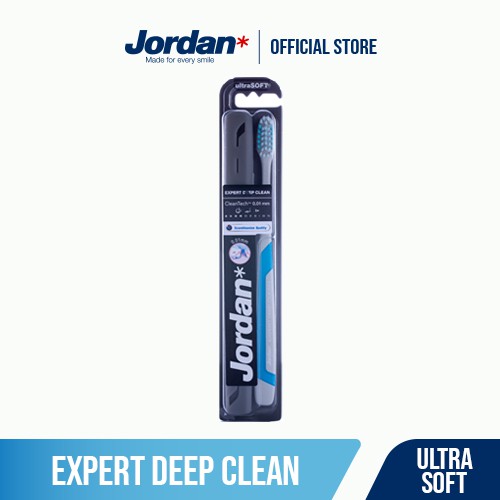 Bàn chải đánh răng Jordan Expert Deep Clean W/PP Case, Lông siêu mềm xoắn ốc 0.01mm & Công nghệ làm sạch sâu