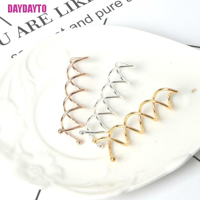 Set 10 Kẹp Tóc Dạng Xoắn Ốc Màu Vàng Hồng / Bạc