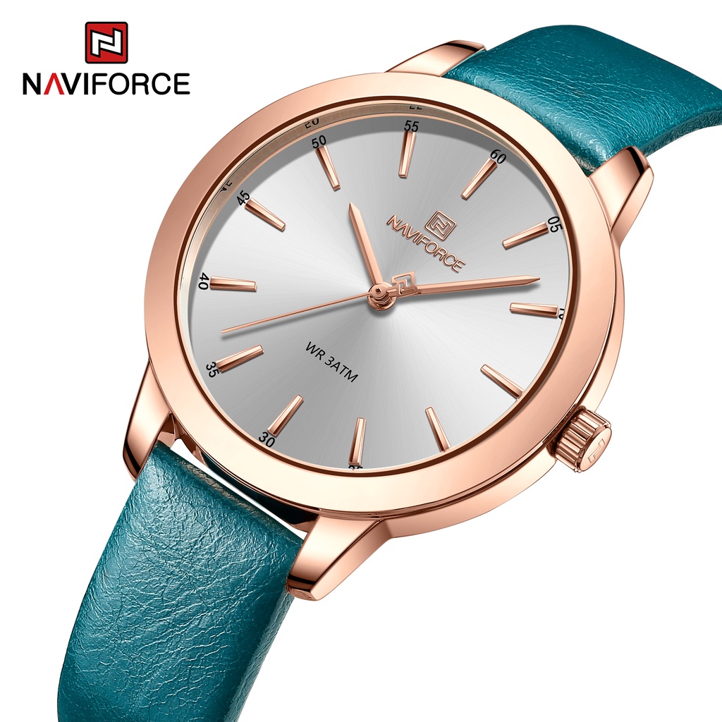 Naviforce Đồng Hồ Analog Máy Quartz Dây Da Sang Trọng