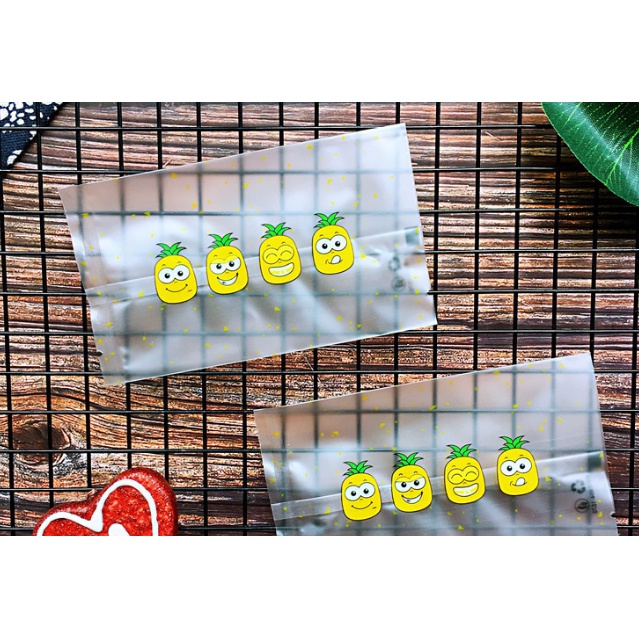 (7*12cm | TO) Túi bánh hàn miệng hình 4 Trái dứa 7x12