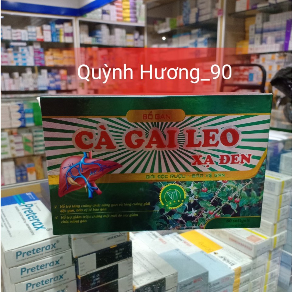 Bổ gan CÀ GAI LEO xạ đen hộp 60 viên giúp tăng cường chức năng gan