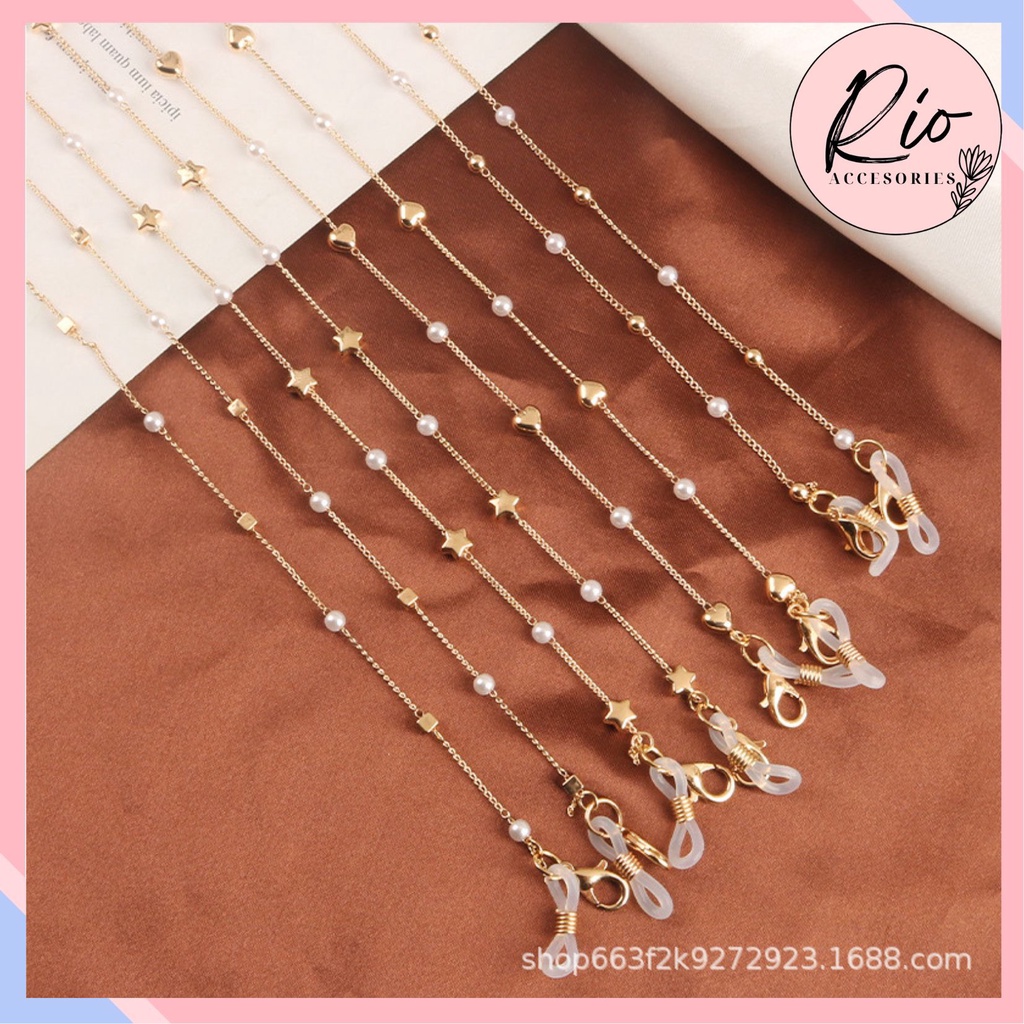 [HOT TREND]Dây đeo khẩu trang chuỗi ngọc sang chảnh chống thất lạc nhiều kiểu xinh xắn KT5