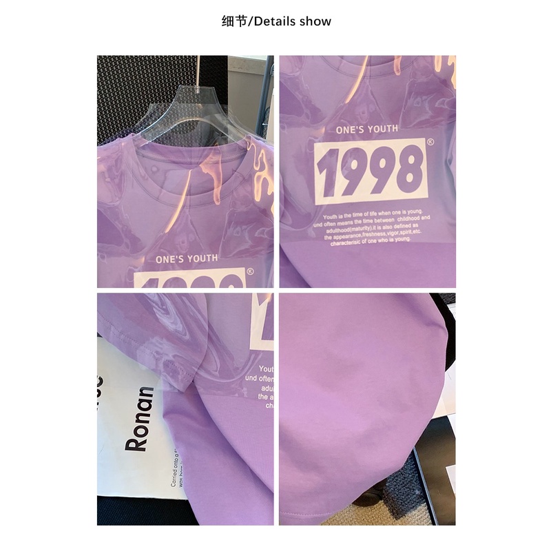 Áo Thun Nữ Ngắn Tay In Chữ Phong Cách Năng Động