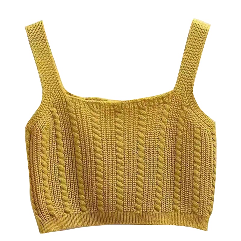 Áo Hai Dây Dệt Kim Y2K Thời Trang Mùa Hè Cho Nữ