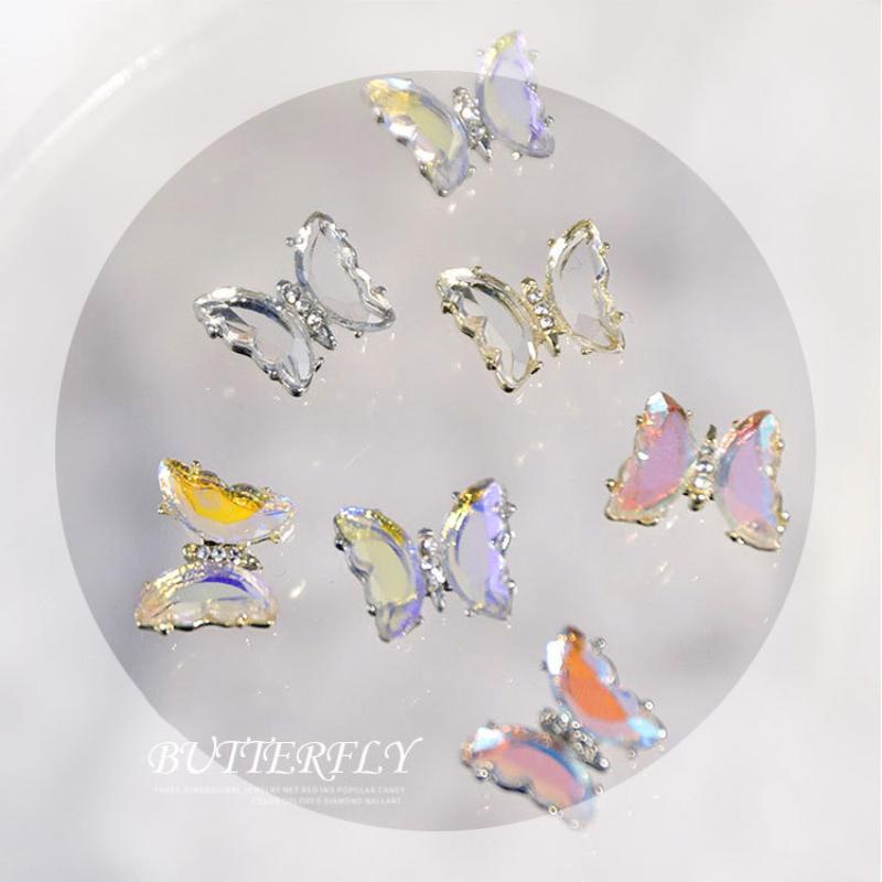 Phụ Kiện Trang Trí Móng Tay Hình Bướm Vỏ Sò Đính Đá Nghệ Thuật