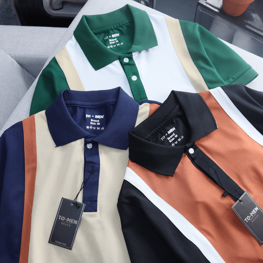 Áo Thun Nam Polo Phối Màu Đẹp Mắt Thiết Kế Cổ Trụ Cài Nút Lịch Lãm Chất Cotton Mềm Co Giãn Tốt Mặc Đẹp NEW UNISEX