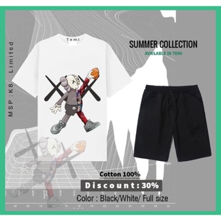 Set bộ thể thao nam nữ kaws x thun cotton mát mịn