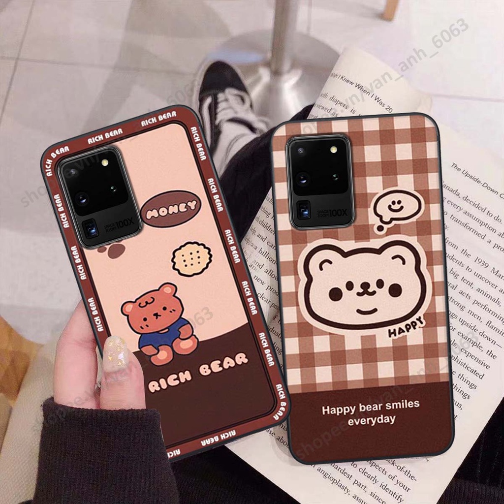 Ốp lưng Samsung S20 Ultra in hình hoa, gấu rich bear nghệ thuật, thời trang