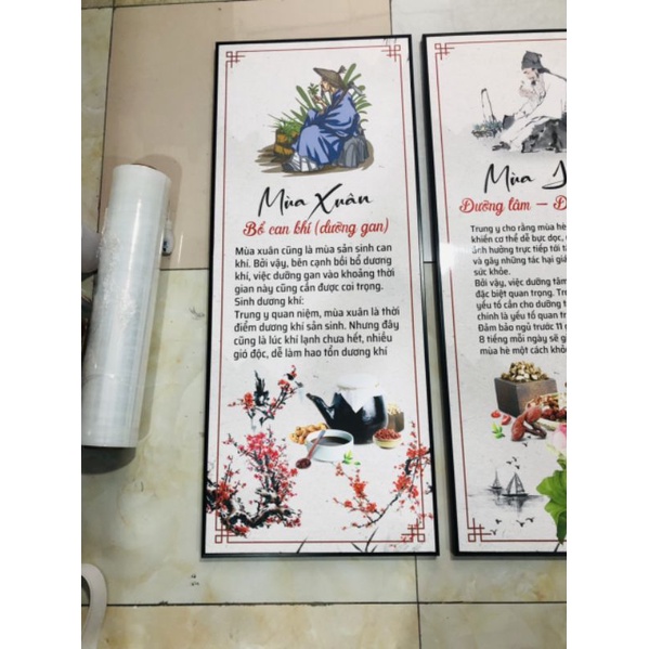 GIÁ XƯỞNG] TRANH DÁN TƯỜNG/TREO TƯỜNG SPA DƯỠNG SINH ĐÔNG Y XUÂN - HẠ - THU - ĐÔNG