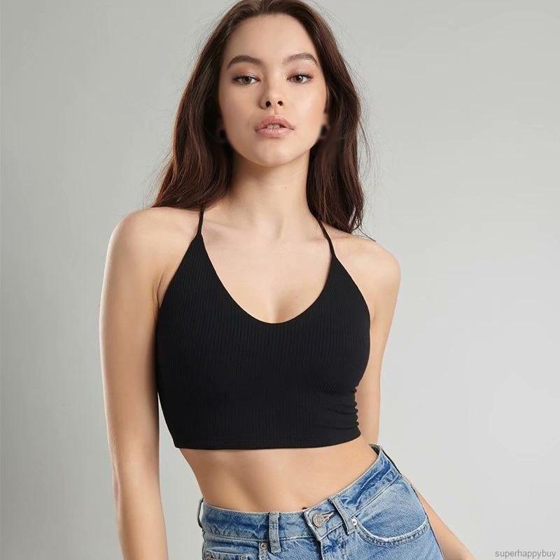 Áo Tank Top Dệt Kim Thiết Kế Cổ Chữ V Quyến Rũ Thời Trang Dành Cho Nữ