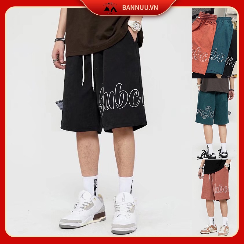 Quần ngắn nam quần đùi quần short phong cách Hàn Quốc bông quần dài thời trang from rộng quần jogger nam