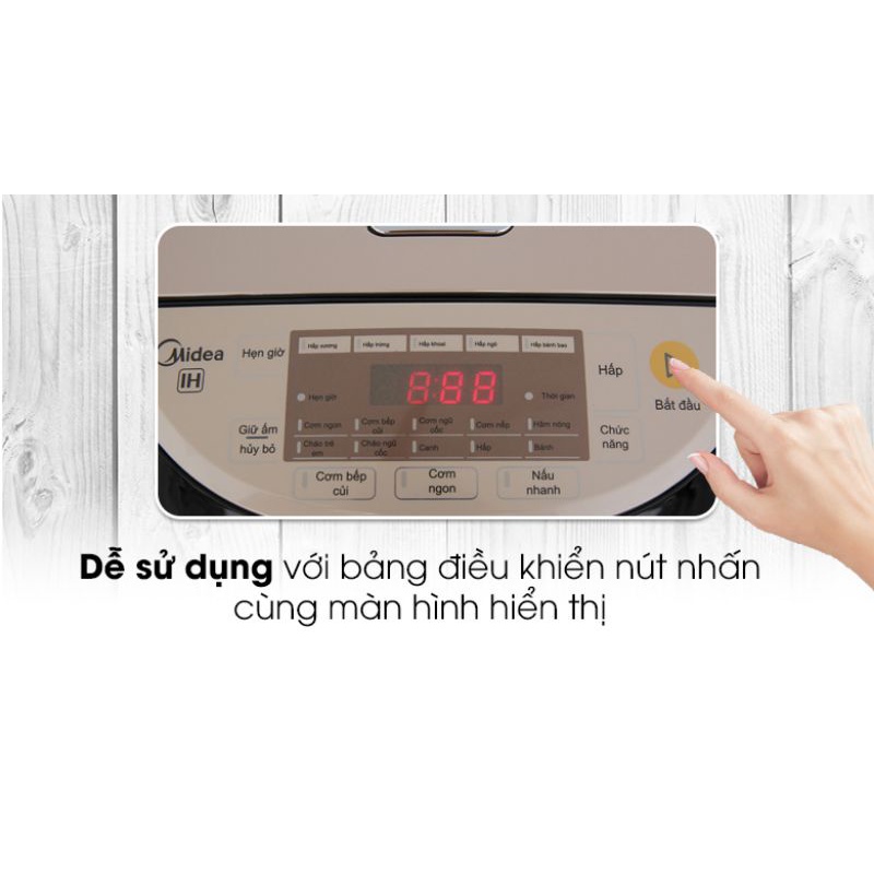 Nồi cơm điện cao tần Midea 1.8 lít MB-HS5007-HÀNG CHÍNH HÃNG 100%-bh 12thang.trưng bày mới 99%