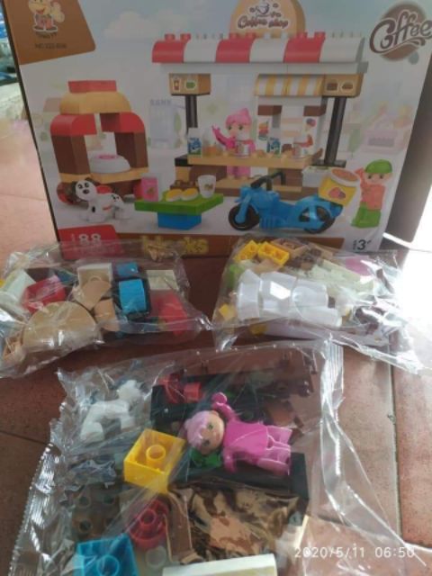 Bộ đồ chơi xếp khối lego cafe shop