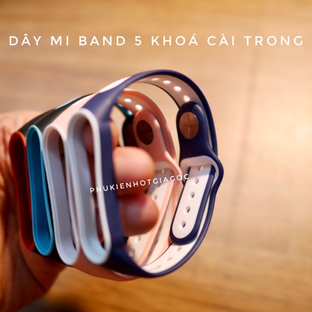 (Sẵn VN) Dây thể thao đục lỗ Mi band 5 khoá cài bên trong / Khoá cài thông minh