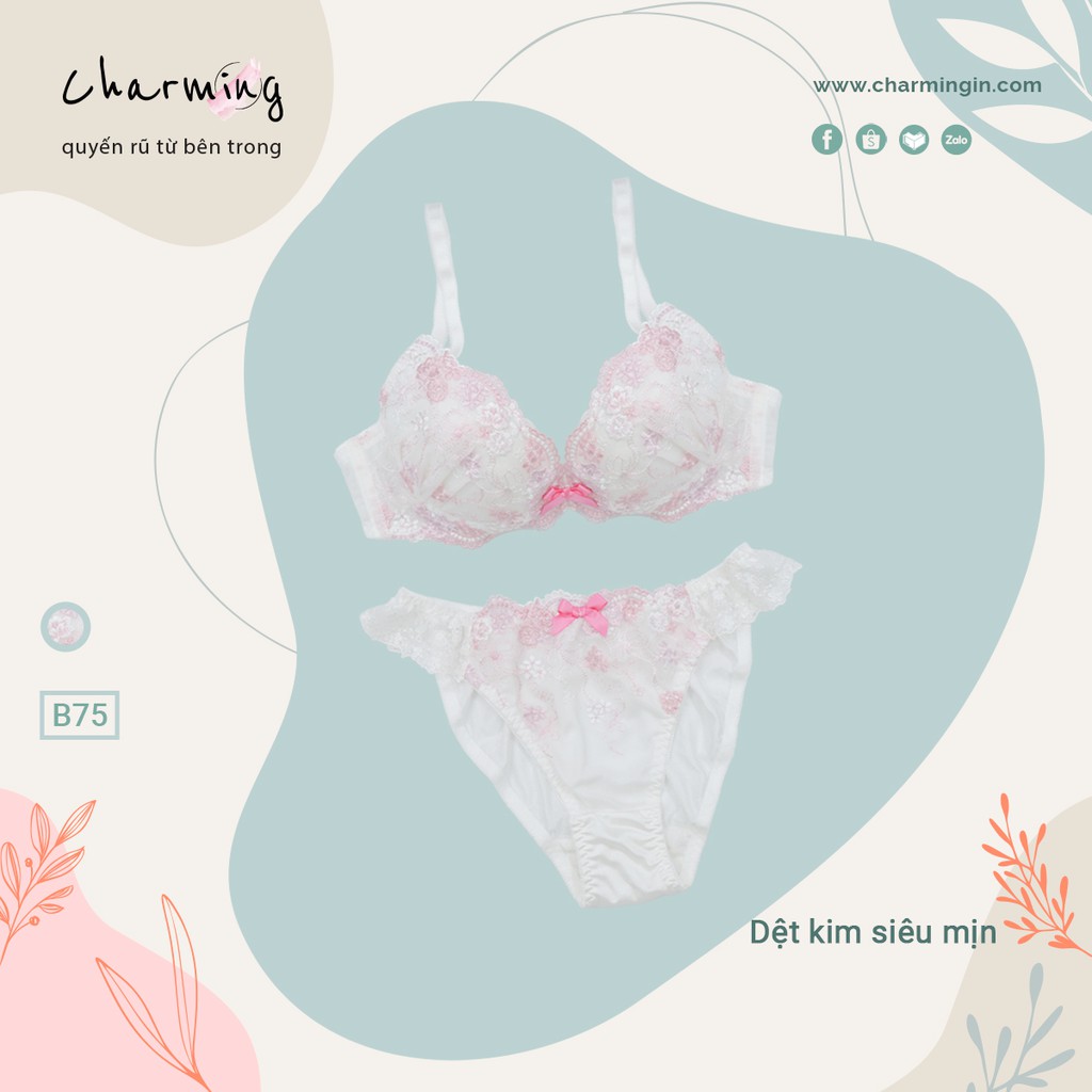 Bộ lót dệt kim ren cao cấp size B75 - BL0005